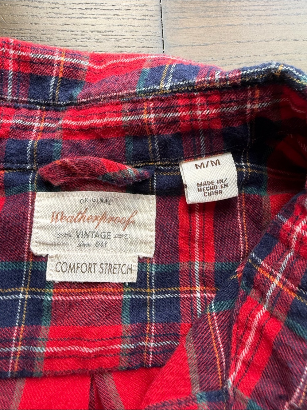Original Weatherproof Women’s Red and Blue Plaid Button-Front Long Sleeve Shirt - Picture 6 of 8